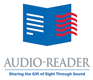 logo for Audio-Reader, accessible audio versions of newspapers, magazines & books